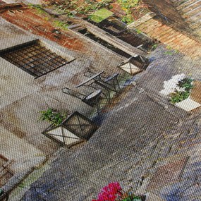 Obraz - Stare ulice Rzymu (z zegarem) (90x30 cm)