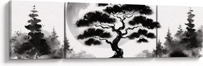 Obraz – Czarno-biały bonsai (170x50 cm)