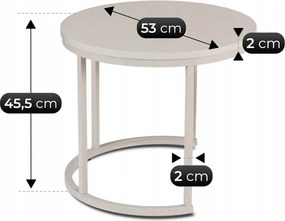Zestaw Stolików Kawowych NELLY 43 cm/53 cm Kaszmir Nowoczesny