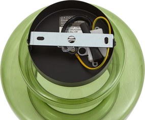Retro lampa sufitowa czarna z zielonym szkłem - Denise