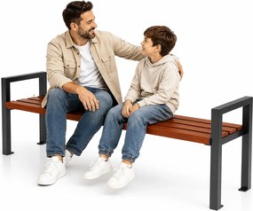 Drewniana ogrodowa ławka metalowa bez oparcia 150 cm W2-S71