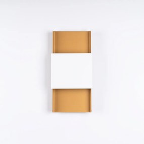 Kinkiety nowoczesny Zelfon, stal - 2 źródło światła 4000K - L.20 x H.40 cm - złoty/biały