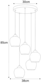 Lampa wisząca z kloszami biała Z1-L65