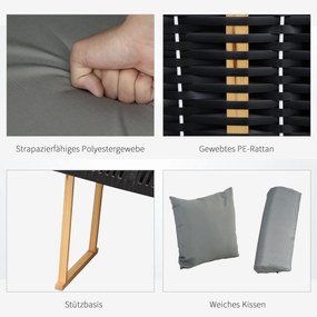 Outsunny kosz plażowy z dachem imitacja rattanu stół składany kolor jasnoszary, 118 x 79 x 150 cm