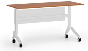 Mobilny stół PRIMO MOVE, 140x60 cm, biała podstawa, czereśnia
