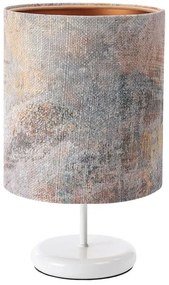 Biała lampa stołowa z abażurem tuba - S359 F1-G31