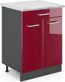 Szafka dolna do kuchni czerwony połysk 60x60x81.6 r-line