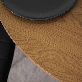 Stół Okrągły LAUREN 80 cm Dąb Złoty/Czarny Loft Nowoczesny