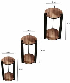 Stojak na kwiaty Flower Desk Round – orzech