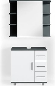 Zestaw mebli łazienkowych antracyt 60x33x60.8 ilias