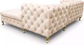 Duży narożnik pikowany Moet Light w stylu glamour 305x210 cm