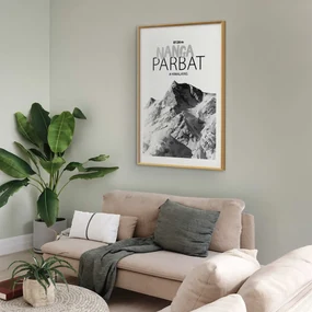 Plakat Nanga Parbat 21x30 cm z ramą złotą z marginesem ARTGEIST B