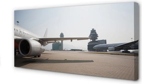 Obraz na płótnie Samolot na Tle Lotniska