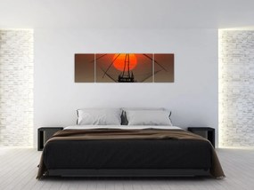 Obraz - Wschód słońca, jezioro Pakpra (170x50 cm)