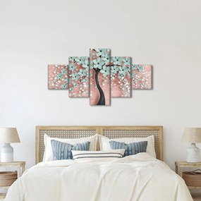 Obraz - Pastelowe niebieskie kwiaty (125x70 cm)