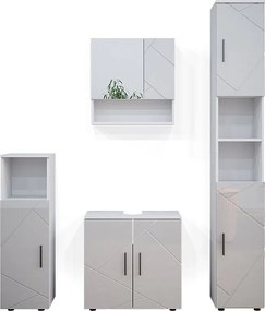 Zestaw mebli łazienkowych biały wysoki połysk 80x41x58.6 irma