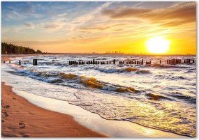 Foto obraz szklany Zachód słońca plaża