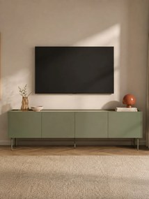 Szafka RTV Desin 220 cm z metalowymi nogami - oliwka / dąb nagano