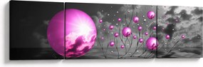 Obraz różowych kul (170x50 cm)