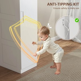 HOMCOM Szafa wielofunkcyjna z drążkiem, półką, drzwiami Soft-Close 40 x 52 x 180 cm Biała