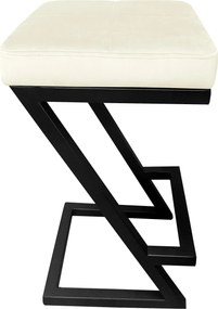 Hoker ZETA krzesło barowe tkanina Welur podstawa metalowa LOFT : Kolor Stelaża - Czarny , Kolor tkaniny - VELVET - MG50