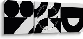 Obraz - Abstrakcja geometryczna N⁰2 (z zegarem) (90x30 cm)