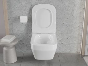 Mexen Riva miska wc Rimless Tornado z deską wolnoopadającą slim, duroplast, biała połysk - 30630200T