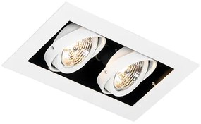 Nowoczesny wpuszczany reflektor biały 2-światłowy regulowany - Oneon 70 Nowoczesny Oswietlenie wewnetrzne