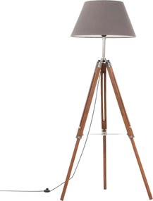 Brązowo-szara drewniana lampa podłogowa stojąca - 10X EX199 A6-K90