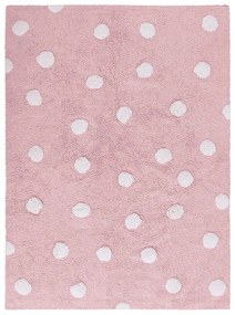 Różowy bawełniany dywan dziecięcy tkany ręcznie odpowiedni do prania 120x160 cm Polka Dots Pink – Lorena Canals