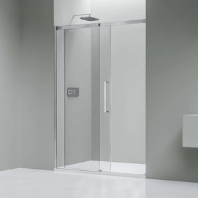 Drzwi prysznicowe przesuwne Sof-Close ze ścianką DX906 FLEXSzkło z powłoką Nano 8 mm - różne szerokości