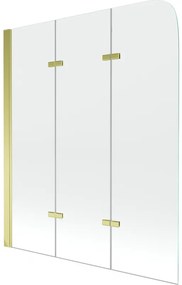 Mexen Felix parawan nawannowy 3-skrzydłowy 120 x 140 cm, transparent, złoty - 890-120-003-50-00
