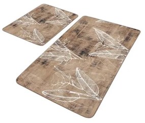 Brązowe aksamitne dywaniki łazienkowe zestaw 2 szt. 60x100 cm – Mila Home