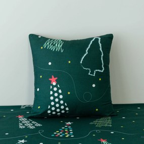 Poszewka z mikrofibry CHRISTMAS DRIFT 45x45 cm, zielona