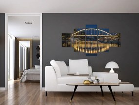 Obraz mostu z fontanną (125x70 cm)