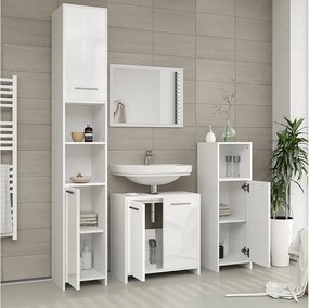 Lustro łazienkowe biały wysoki połysk/biały 45x2x60 kiko