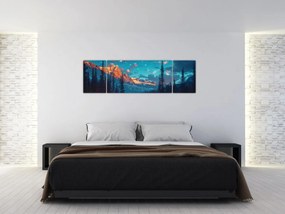 Obraz - Kemping w górach (170x50 cm)