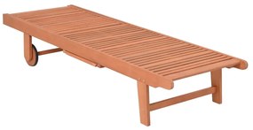 Kremowo-naturalny drewniany leżak ogrodowy San Diego – Garden Pleasure