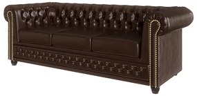 Ciemnobrązowa sofa z imitacji skóry 203 cm York – Ropez
