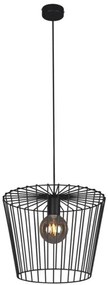 Czarna industrialna lampa wisząca druciana - 7X S565 F8-M09