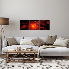 Obraz błyszczącej abstrakcji (z zegarem) (90x30 cm)