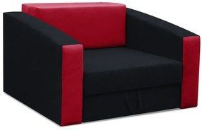Czarno-czerwony fotel amerykanka - Dorilla 18X