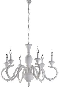 Żyrandol Fiorenza Shabby White Wooden 6 Lights 125 Ø91 BL172-6-BCO