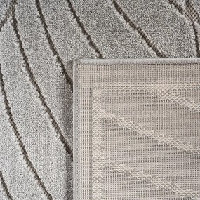 Dywan uniwersalny Nova 3D Motyw Roślinny szary koło 160 cm x 160 cm