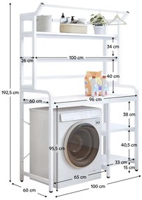 Regał nad pralką JABIR, biały