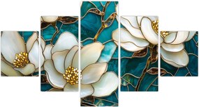 Obraz - Witraż z magnolią (125x70 cm)