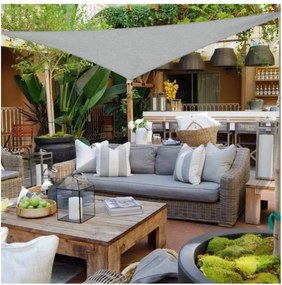 Trójkątny żagiel przeciwsłoneczny tarasowy 192G - 5x5x5 m, szary