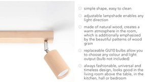 Drewniana lampa sufitowa Nice Lamps Ludwik