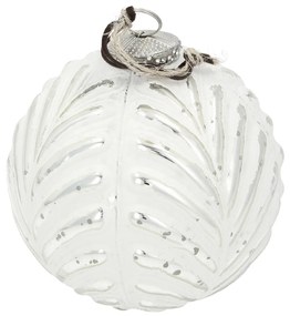 Bombka Vintage Snow ⌀12 cm white