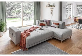 Jasnoszary rozkładany/ze schowkiem narożnik (prawostronny/w kształcie litery L) Classy Sophie – Miuform